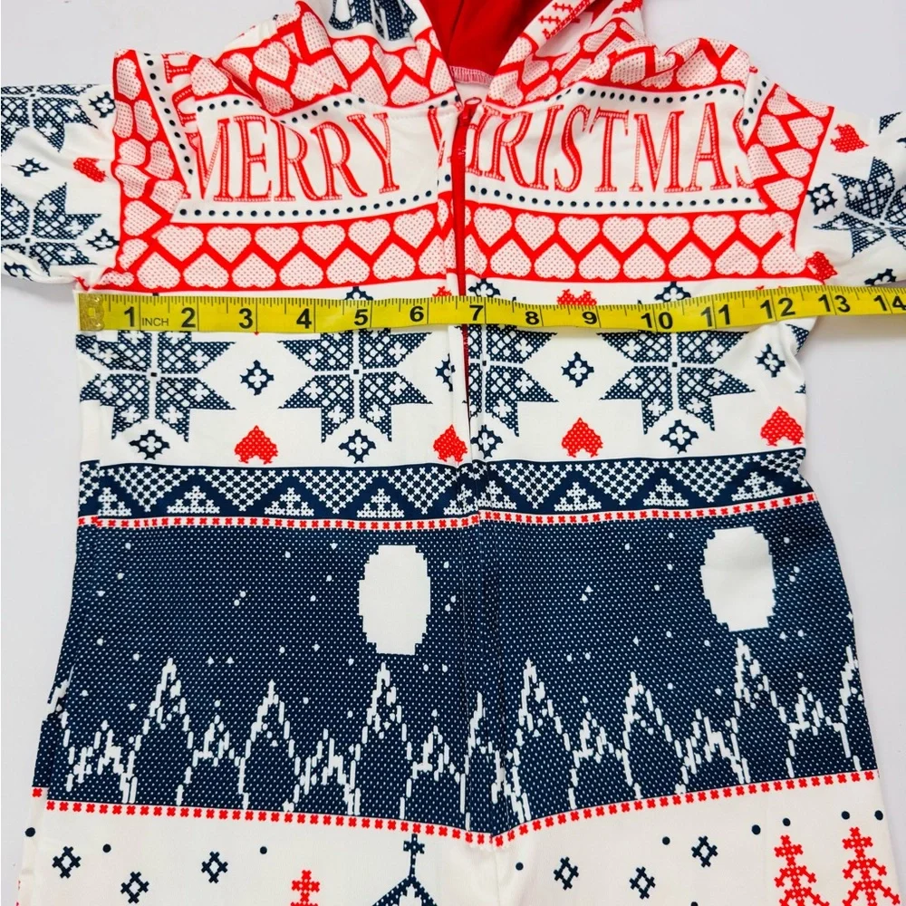 NEW Hooded Onesie Christmas Pajamas Kids 2/3